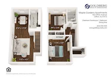  Floor Plan Two Bedroom Townhouse