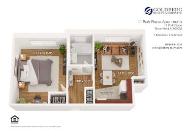  Floor Plan One Bedroom Galley Kitchen