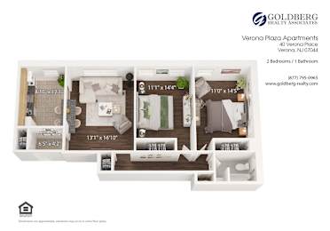  Floor Plan Two Bedroom Large