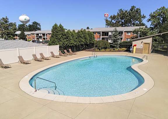 Outdoor pool with sundeck