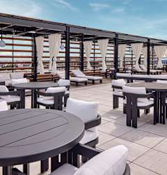 Outdoor seating area at 23 West Apartments, Philadelphia, PA