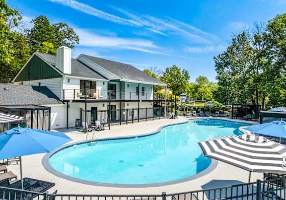 The Jax Apartments in Nashville, TN Pool with Lounge Chairs