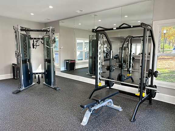Professional fitness studio with free weights