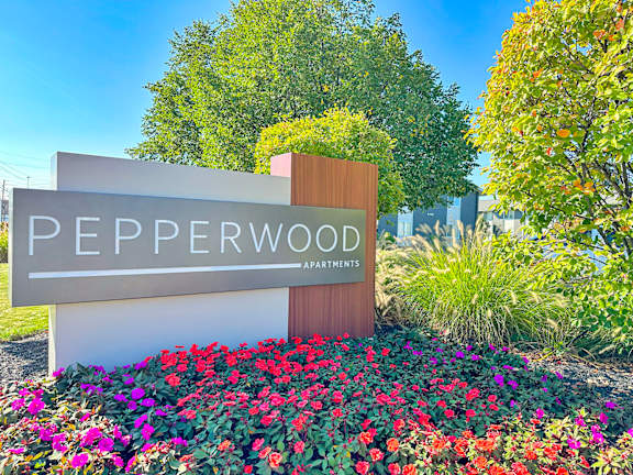 Pepperwood Apartments entrance sign