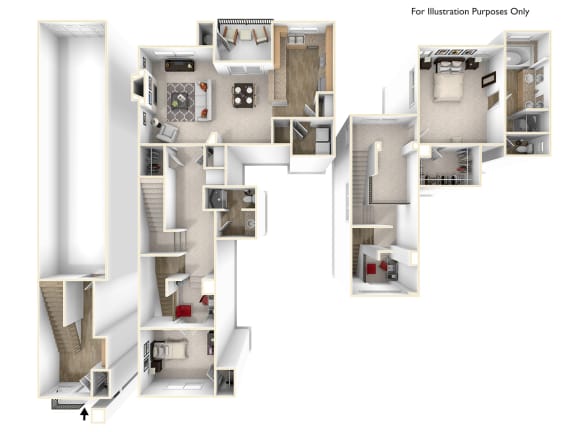 Sorrell 2x2 Floor Plan at Caviata at Kiley Ranch, Sparks, NV