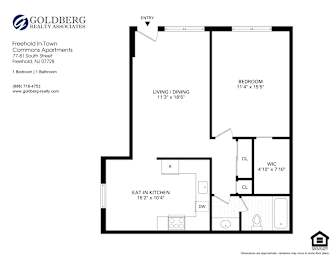  Floor Plan One Bedroom 1 bath