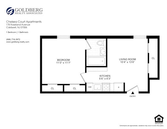 Floor Plan  1 Bedroom Junior
