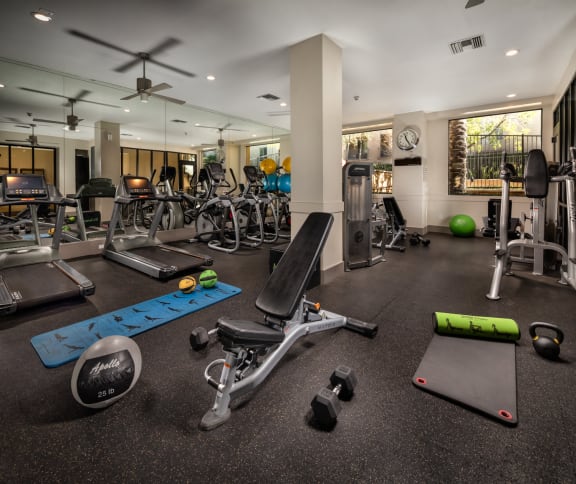 Luxury Fitness Center at Trio Apartments in Pasadena, CA