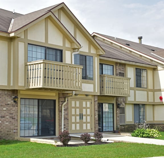 Apartment Building Exterior at Tanglewood Apartments, Oak Creek, Wisconsin