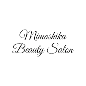The image displays the name of a beauty salon, Mimoshika, in elegant cursive typography.
