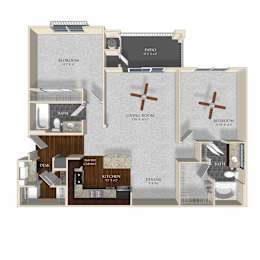 Floor Plan  Two bedroom two bathroom floor plan image at Atley on the Greenway