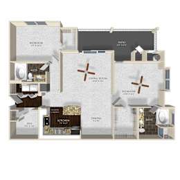 Floor Plan  Two bedroom two bathroom floor plan image at Atley on the Greenway