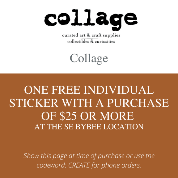 one free individual sticker with a purchase of 25 or more at the se byte