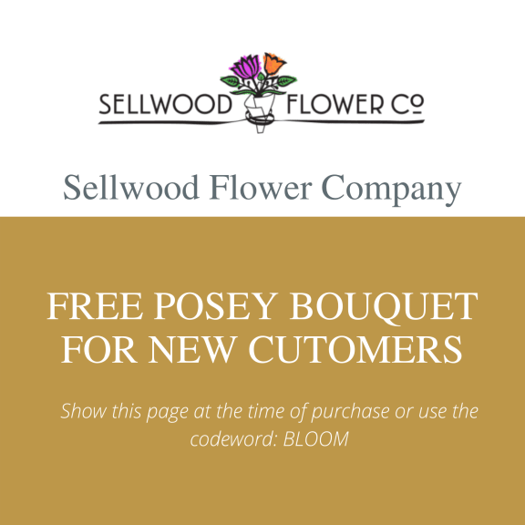 show this page at the time of purchase or use the flower company logo