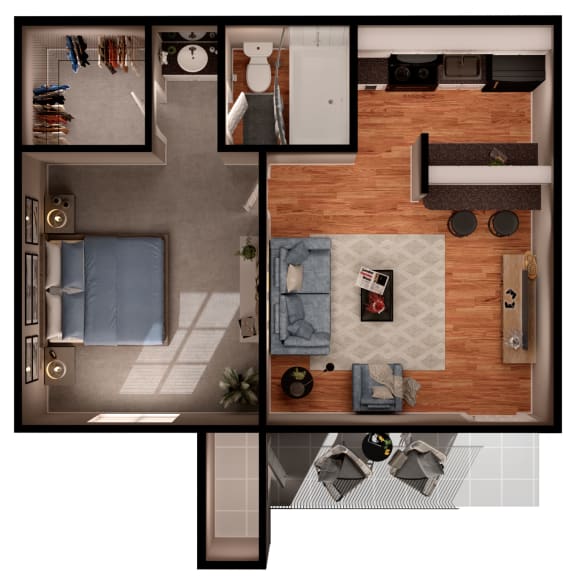 D3 A Floor Plan at 2400 Briarwest Apartments, Texas