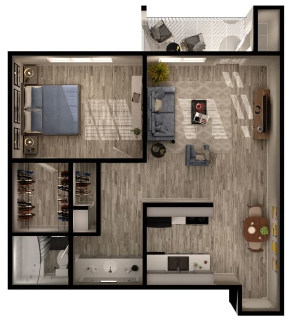 A3 Floor Plan at Agave Apartments, Tucson, AZ, 85704