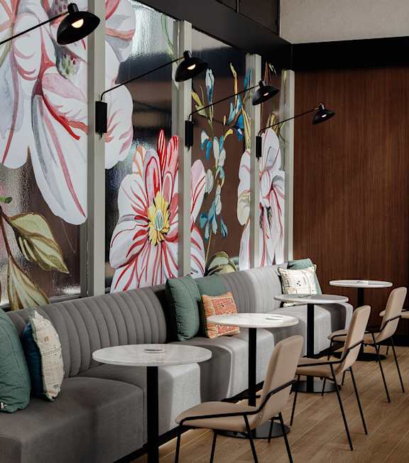 Social seating area at The Edley in Atlanta GA