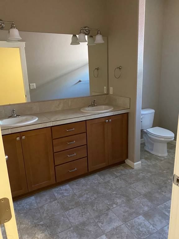 a bathroom with a sink and a toilet