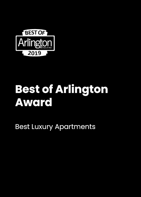 An award sign that says Best of Arlington Award.