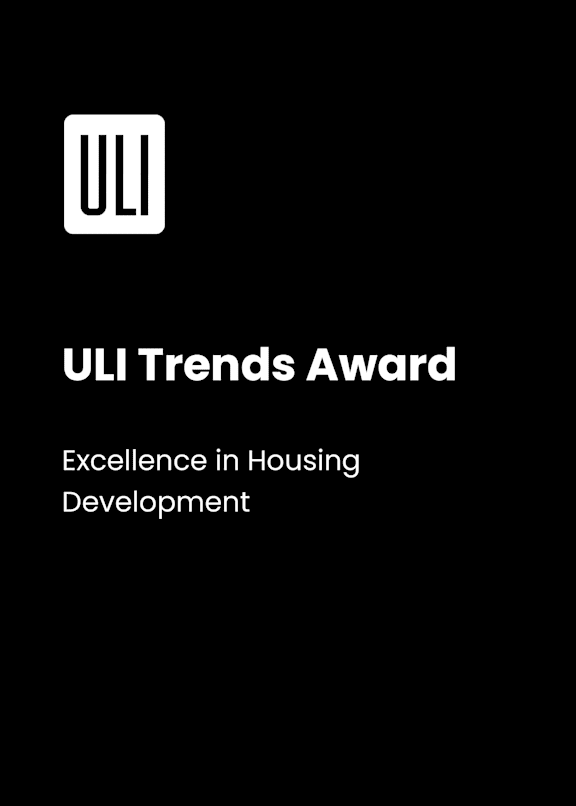 A black and white image of the UIL Trends Award for Excellence in Housing Development.