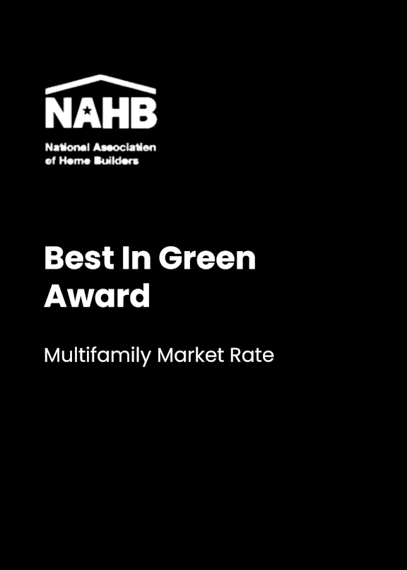 A black poster with the words "Best In Green Award" written on it.