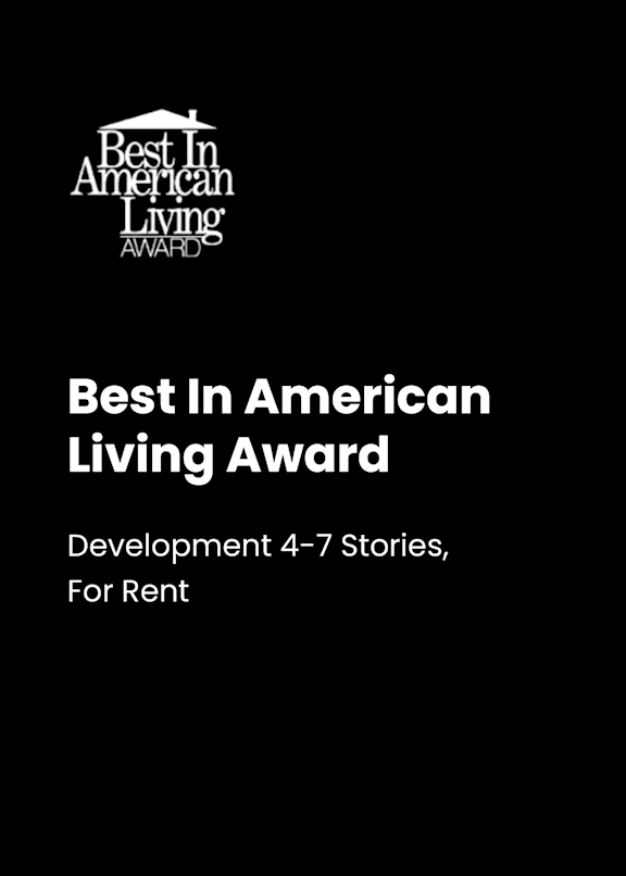 A black poster with the words "Best In American Living Award" written in white.