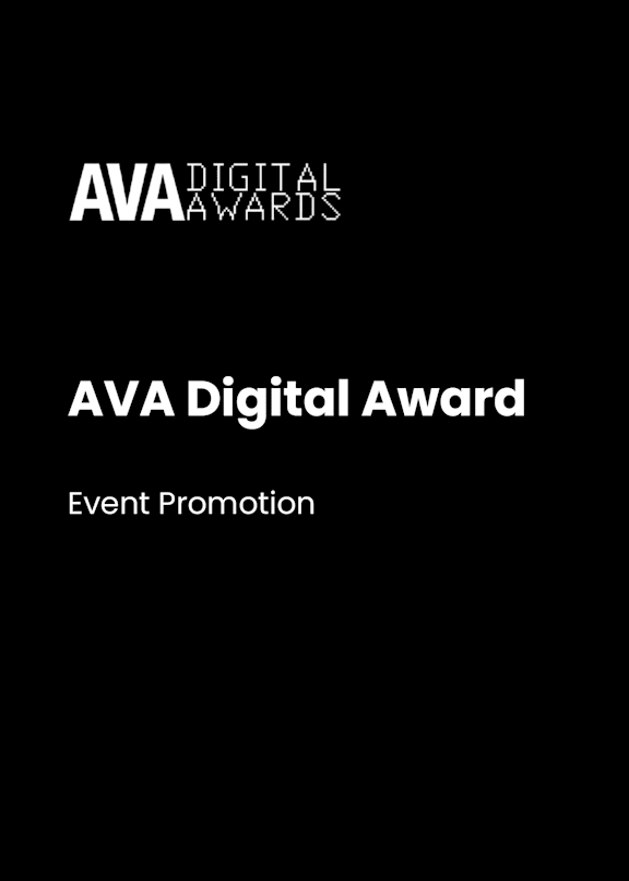 A black poster with the text "AVA Digital Award Event Promotion".