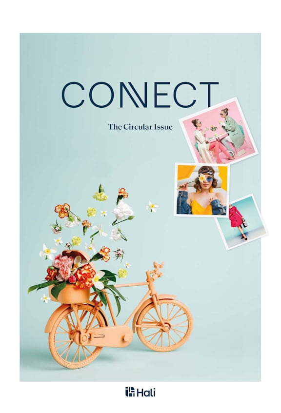 A poster with a bicycle and flowers, and the word "CONNECT" at the top.