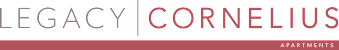 A black and red logo with the words "LEGACY" and "CORNELIUS" in white and red respectively.