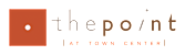 A logo with a square with a dot in the middle and the text 'thepoint at town center'.
