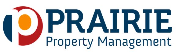 The image is a logo for a company named Prairie Property Management.