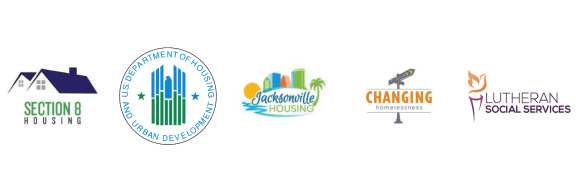 four different logos for different organizations on a black background