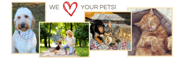 a collage of pictures of dogs and cats laying on a couch at The Daniels at Northern Gateway, Saukville, WI