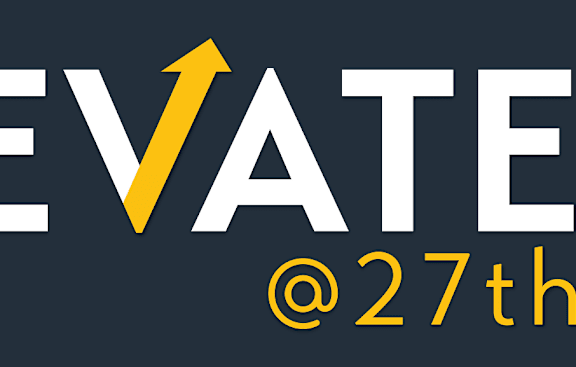 The image features the word "ELEVATE" with an upward pointing arrow and the handle "@27th".