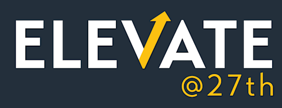 The image features the word "ELEVATE" with an upward pointing arrow and the handle "@27th".