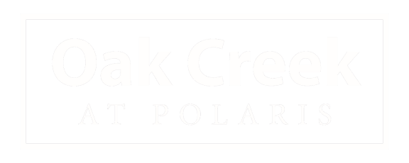 a white oval creek at polaris logo on a black background