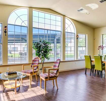 resident clubhouse at Paradise Oaks apartments in Austin TX