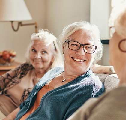 Laughing women at Ballinger Apartments in Edmonds WA