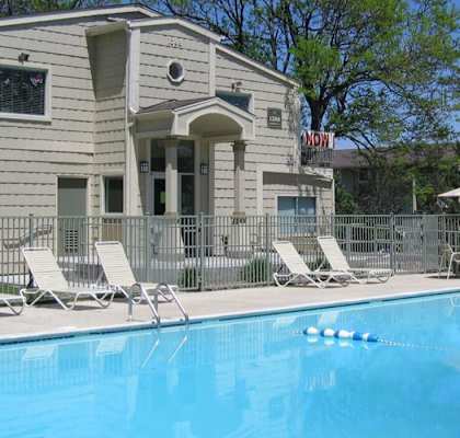 swimming pool for Timberleaf Apartments in Lakewood, CO