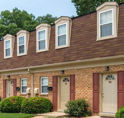 brick exterior at Whispering Oaks Apartment Homes in Portsmouth, VA