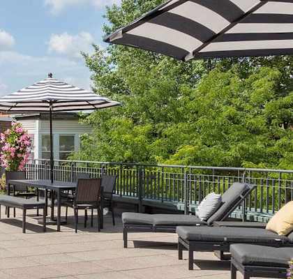 Roof Deck at Marion Square, Brookline, MA