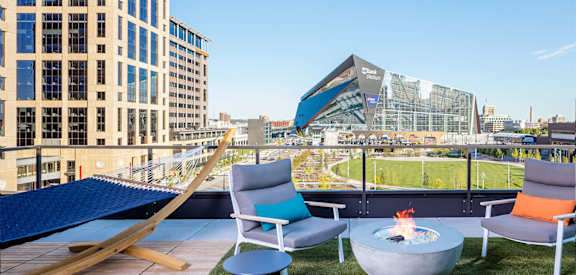 The view from a balcony at Edition Apartments. 