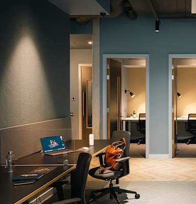 A modern office space with desks, chairs, and computers at Cherrywood Apartments, D18 VY3V, DUBLIN 18