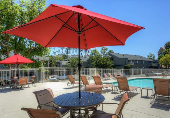 The Outdoor Community Swimming Pool at Meadow Creek Apartments