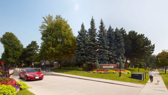Lush green, landscaped grounds