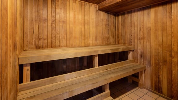 Image of the sauna, available for your use.
