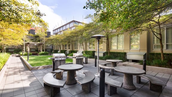 Outdoor social area, complete with barbecues