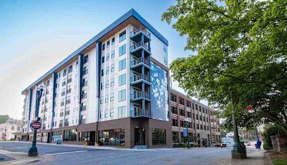Exterior view of NOVI luxury apartments in Concord, North Carolina