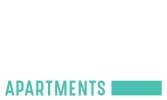 the new apartments logo is shown in black and white