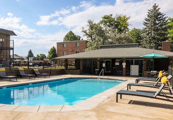 the swimming pool at our apartments at The Wesley Apartments, Denver, CO 80222
